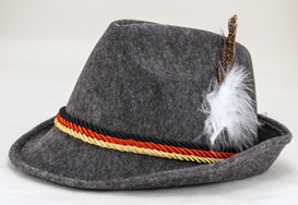 1042 Trilby Hat with Black/Red/Orange Cord, One Size Fits All
